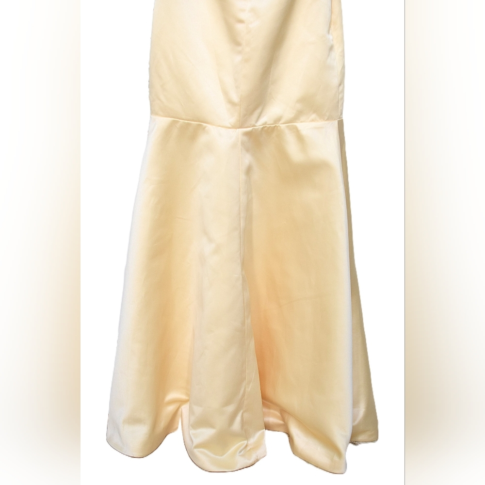 Butter Yellow Mermaid Floor Length Prom Dress Backless Fitted Size S Formal - Picture 6 of 11